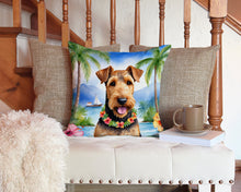 Load image into Gallery viewer, Airedale Terrier Luau Throw Pillow - 14x14 Decorative Pillow – Art for Your Home &amp; Patio
