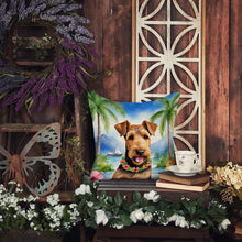 Load image into Gallery viewer, Airedale Terrier Luau Throw Pillow - 14x14 Decorative Pillow – Art for Your Home &amp; Patio