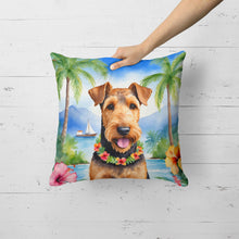 Load image into Gallery viewer, Airedale Terrier Luau Throw Pillow