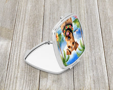 Load image into Gallery viewer, Airedale Terrier Luau Compact Mirror – Stylish Purse Mirror with Artistic Covers