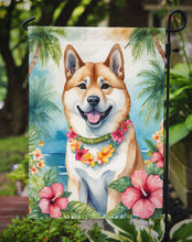 Load image into Gallery viewer, Akita Luau Garden Flag – Tropical Dog Decor with Hibiscus &amp; Palm Leaves