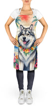 Load image into Gallery viewer, Alaskan Malamute Luau Apron – Artist-Designed Kitchen, BBQ &amp; Craft Apron