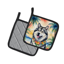 Load image into Gallery viewer, Alaskan Malamute Luau Pot Holders - Set of 2 Decorative Kitchen Helpers | Made in the USA