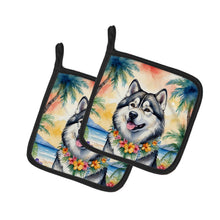 Load image into Gallery viewer, Alaskan Malamute Luau Pot Holders - Set of 2 Decorative Kitchen Helpers | Made in the USA