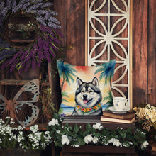 Load image into Gallery viewer, Alaskan Malamute Luau Throw Pillow