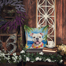 Load image into Gallery viewer, American Bulldog Luau Throw Pillow - 14x14 Decorative Pillow – Art for Your Home &amp; Patio