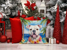Load image into Gallery viewer, American Bulldog Luau Throw Pillow - 14x14 Decorative Pillow – Art for Your Home &amp; Patio