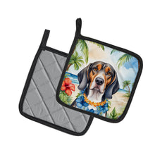 Load image into Gallery viewer, American English Coonhound Luau Pot Holders - Set of 2 Decorative Kitchen Helpers | Made in the USA