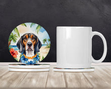 Load image into Gallery viewer, American English Coonhound Luau Large Sandstone Coasters Pack of 4