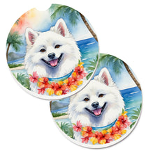 Load image into Gallery viewer, American Eskimo Luau Car Coasters – Set of 2 - Absorbent Stone with Fun &amp; Functional Artwork