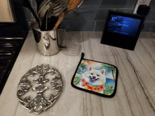 Load image into Gallery viewer, American Eskimo Luau Pot Holders - Set of 2 Decorative Kitchen Helpers | Made in the USA