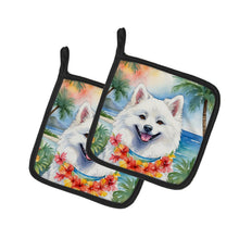 Load image into Gallery viewer, American Eskimo Luau Pot Holders - Set of 2 Decorative Kitchen Helpers | Made in the USA
