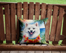 Load image into Gallery viewer, American Eskimo Luau Throw Pillow - 14x14 Decorative Pillow – Art for Your Home &amp; Patio