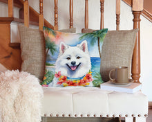 Load image into Gallery viewer, American Eskimo Luau Throw Pillow - 14x14 Decorative Pillow – Art for Your Home &amp; Patio