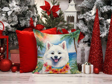 Load image into Gallery viewer, American Eskimo Luau Throw Pillow - 14x14 Decorative Pillow – Art for Your Home &amp; Patio