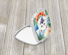 Load image into Gallery viewer, American Eskimo Luau Compact Mirror – Stylish Purse Mirror with Artistic Covers