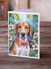 Load image into Gallery viewer, American Foxhound Luau Greeting Cards - Blank Note Cards – 8-Pack of Artist-Designed Cards with Envelopes