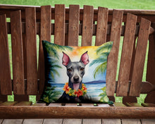 Load image into Gallery viewer, American Hairless Terrier Luau Throw Pillow - 14x14 Decorative Pillow – Art for Your Home &amp; Patio