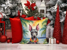 Load image into Gallery viewer, American Hairless Terrier Luau Throw Pillow - 14x14 Decorative Pillow – Art for Your Home &amp; Patio