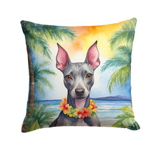 Load image into Gallery viewer, American Hairless Terrier Luau Throw Pillow - 14x14 Decorative Pillow – Art for Your Home &amp; Patio