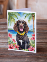 Load image into Gallery viewer, American Water Spaniel Luau Greeting Cards - Blank Note Cards – 8-Pack of Artist-Designed Cards with Envelopes