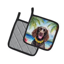 Load image into Gallery viewer, American Water Spaniel Luau Pot Holders - Set of 2 Decorative Kitchen Helpers | Made in the USA