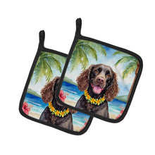 Load image into Gallery viewer, American Water Spaniel Luau Pot Holders - Set of 2 Decorative Kitchen Helpers | Made in the USA