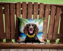 Load image into Gallery viewer, American Water Spaniel Luau Throw Pillow - 14x14 Decorative Pillow – Art for Your Home &amp; Patio