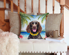 Load image into Gallery viewer, American Water Spaniel Luau Throw Pillow - 14x14 Decorative Pillow – Art for Your Home &amp; Patio