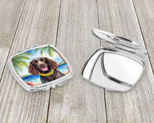 Load image into Gallery viewer, American Water Spaniel Luau Compact Mirror – Stylish Purse Mirror with Artistic Covers