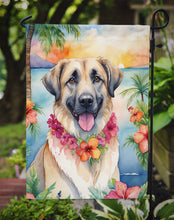 Load image into Gallery viewer, Anatolian Shepherd Luau Garden Flag – Tropical Dog Decor with Hibiscus &amp; Palm Leaves