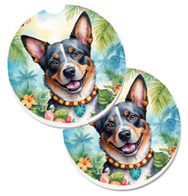 Load image into Gallery viewer, Australian Cattle Dog Luau Car Coasters – Set of 2 - Absorbent Stone with Fun &amp; Functional Artwork