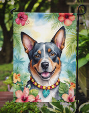 Load image into Gallery viewer, Australian Cattle Dog Luau Garden Flag – Tropical Dog Decor with Hibiscus &amp; Palm Leaves