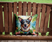 Load image into Gallery viewer, Australian Cattle Dog Luau Throw Pillow - 14x14 Decorative Pillow – Art for Your Home &amp; Patio