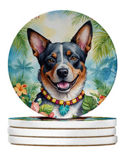 Load image into Gallery viewer, Australian Cattle Dog Luau Large Sandstone Coasters Pack of 4