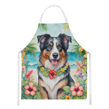 Load image into Gallery viewer, Australian Shepherd Luau Apron – Artist-Designed Kitchen, BBQ &amp; Craft Apron