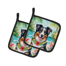 Load image into Gallery viewer, Australian Shepherd Luau Pot Holders - Set of 2 Decorative Kitchen Helpers | Made in the USA