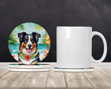 Load image into Gallery viewer, Australian Shepherd Luau Large Sandstone Coasters Pack of 4