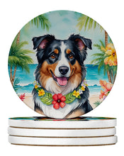 Load image into Gallery viewer, Australian Shepherd Luau Large Sandstone Coasters Pack of 4