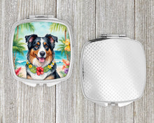 Load image into Gallery viewer, Australian Shepherd Luau Compact Mirror – Stylish Purse Mirror with Artistic Covers