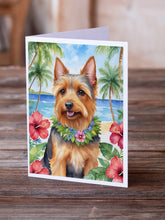 Load image into Gallery viewer, Australian Terrier Luau Greeting Cards - Blank Note Cards – 8-Pack of Artist-Designed Cards with Envelopes