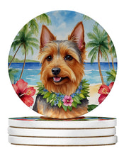 Load image into Gallery viewer, Australian Terrier Luau Large Sandstone Coasters Pack of 4