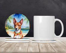Load image into Gallery viewer, Basenji Luau Large Sandstone Coasters Pack of 4