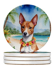 Load image into Gallery viewer, Basenji Luau Large Sandstone Coasters Pack of 4