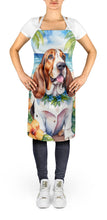Load image into Gallery viewer, Basset Hound Luau Apron – Artist-Designed Kitchen, BBQ &amp; Craft Apron