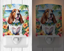 Load image into Gallery viewer, Basset Hound Luau Ceramic Night Light