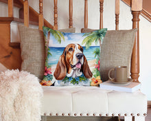 Load image into Gallery viewer, Basset Hound Luau Throw Pillow - 14x14 Decorative Pillow – Art for Your Home &amp; Patio
