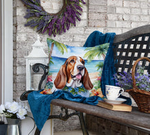 Load image into Gallery viewer, Basset Hound Luau Throw Pillow