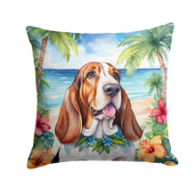 Load image into Gallery viewer, Basset Hound Luau Throw Pillow