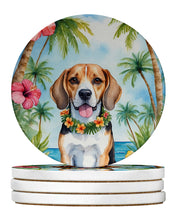 Load image into Gallery viewer, Beagle Luau Large Sandstone Coasters Pack of 4